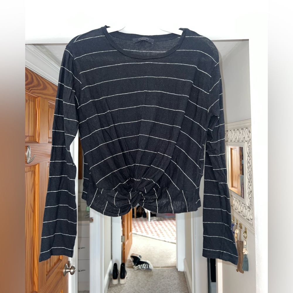 All Saints long sleeve tee with knotted front! Never been worn!